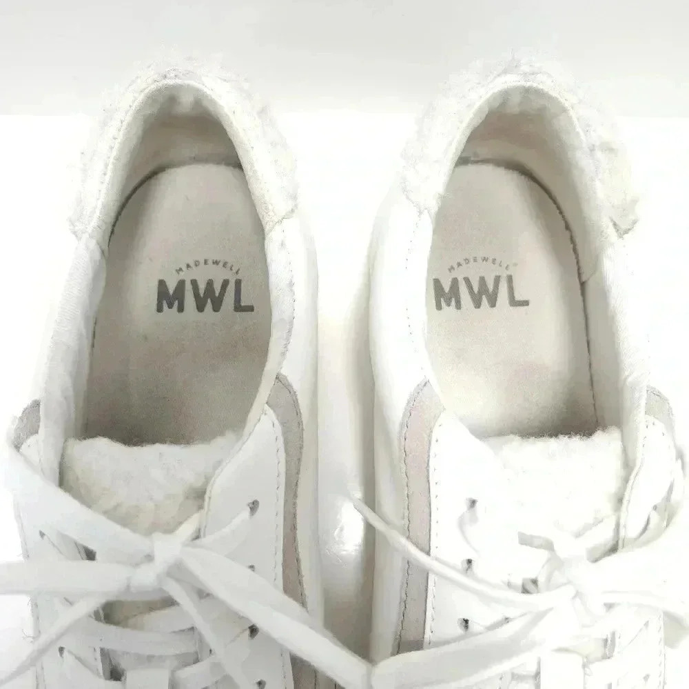 Madewell Womens Fashion Sneakers Size 10 White Sherpa - Picture 4 of 7